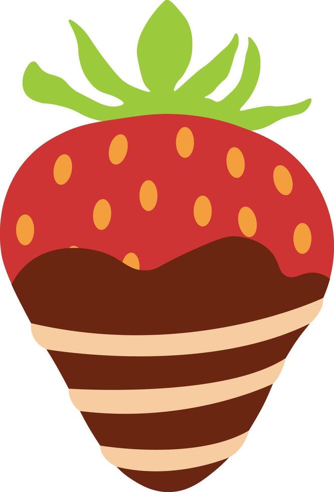 Strawberry Coated Chocolate with Cute Cartoon Style. Isolated Illustration vector