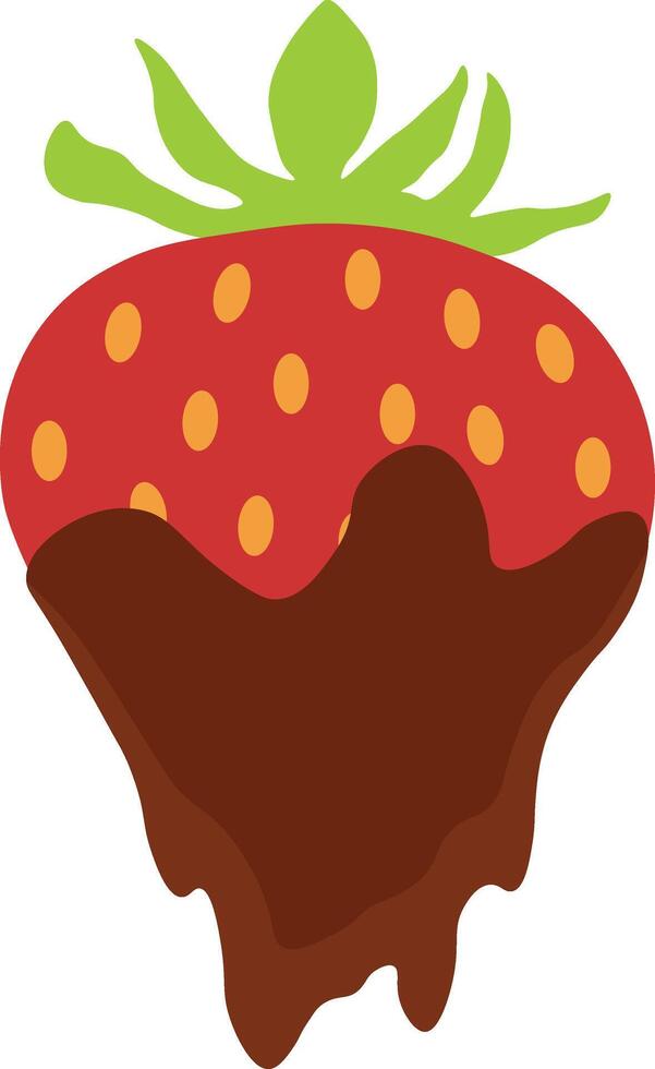 Strawberry Coated Chocolate with Cute Cartoon Style. Isolated Illustration vector