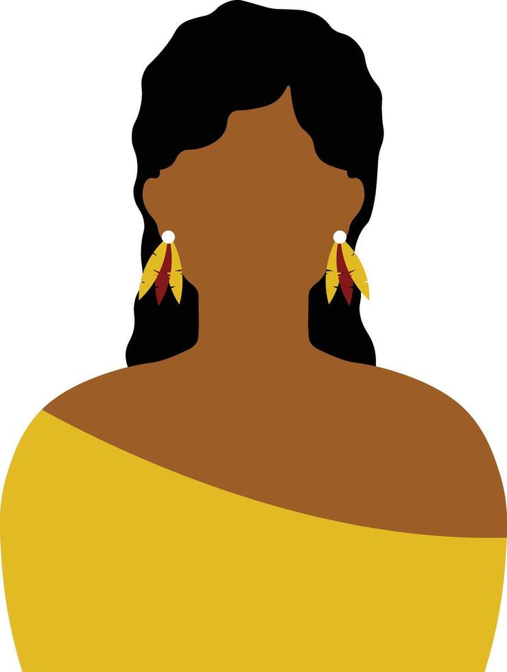 African Woman Avatar in Flat Design. Isolated Illustration on White Background. vector