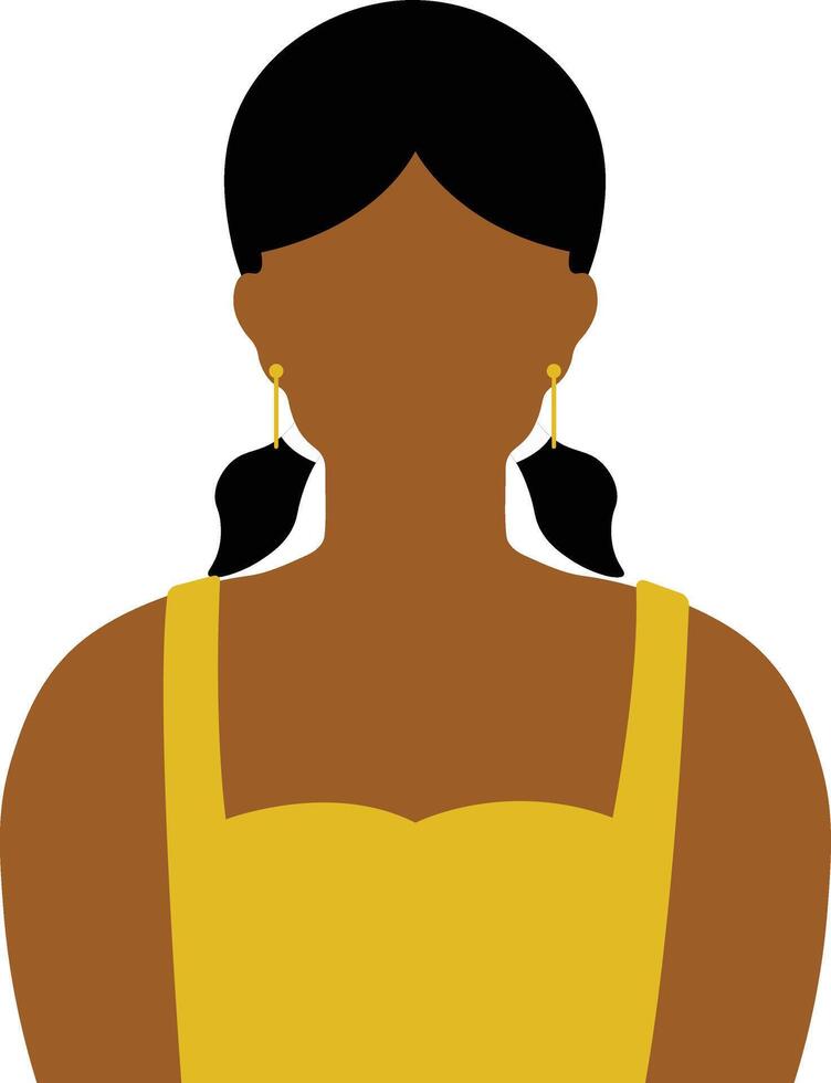 africano mujer avatar en plano diseño. aislado ilustración en blanco antecedentes. vector