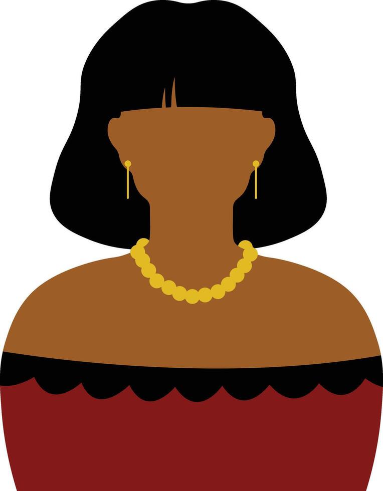 africano mujer avatar en plano diseño. aislado ilustración en blanco antecedentes. vector