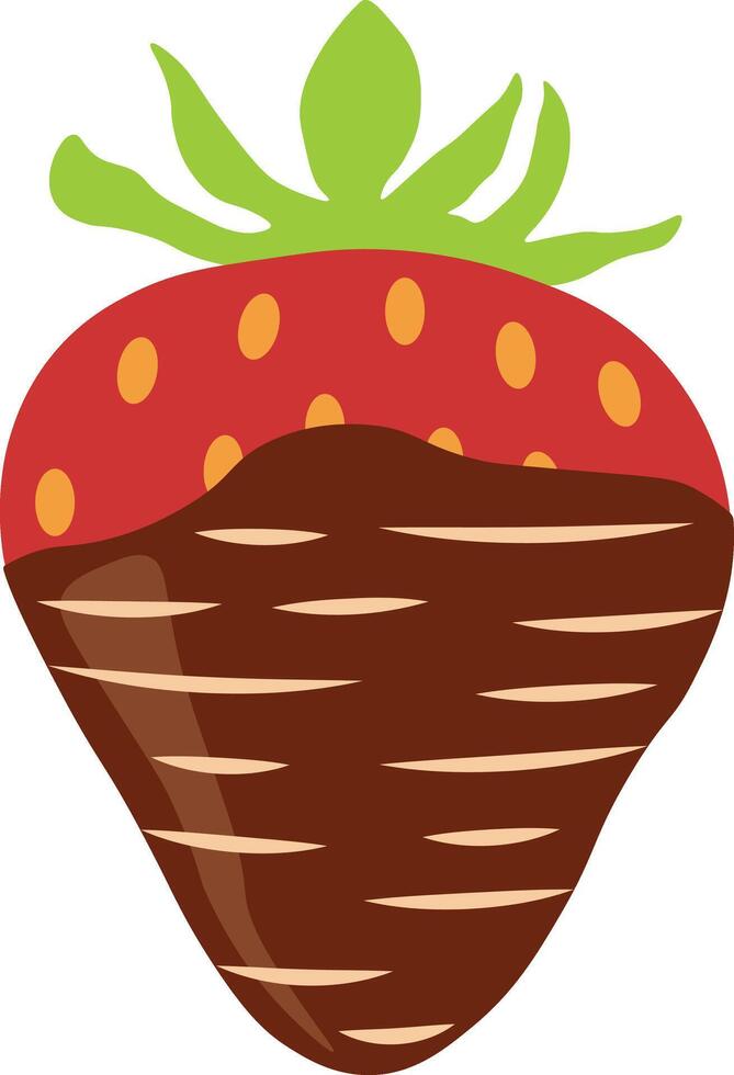 Strawberry Coated Chocolate with Cute Cartoon Style. Isolated Illustration vector
