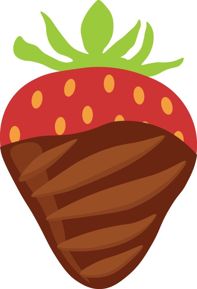 Strawberry Coated Chocolate with Cute Cartoon Style. Isolated Illustration vector