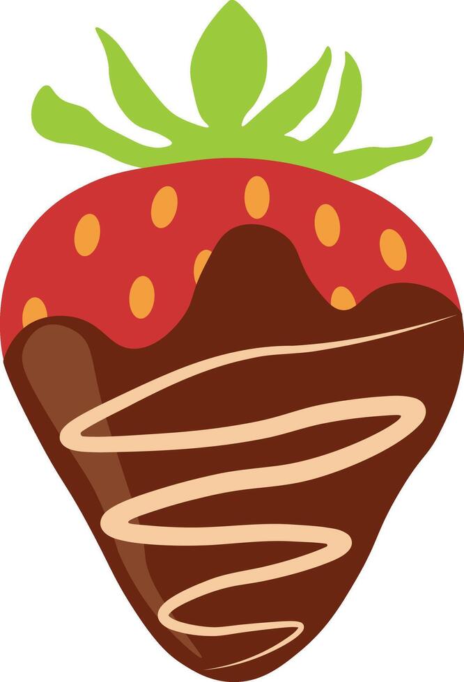 Strawberry Coated Chocolate with Cute Cartoon Style. Isolated Illustration vector