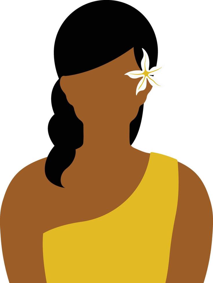 africano mujer avatar en plano diseño. aislado ilustración en blanco antecedentes. vector