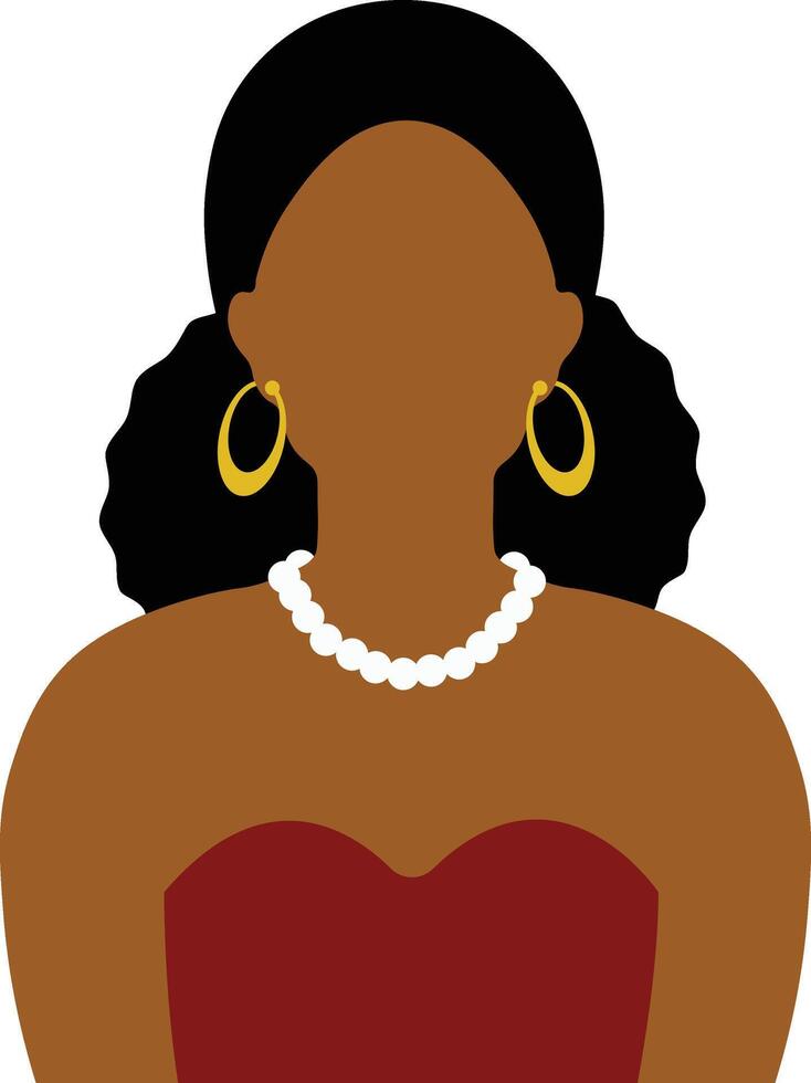 African Woman Avatar in Flat Design. Isolated Illustration on White Background. vector