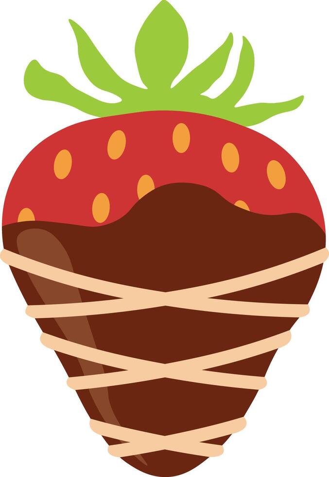 Strawberry Coated Chocolate with Cute Cartoon Style. Isolated Illustration vector