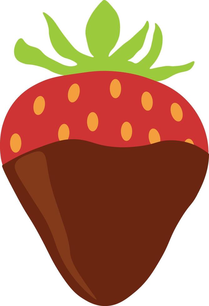 Strawberry Coated Chocolate with Cute Cartoon Style. Isolated Illustration vector