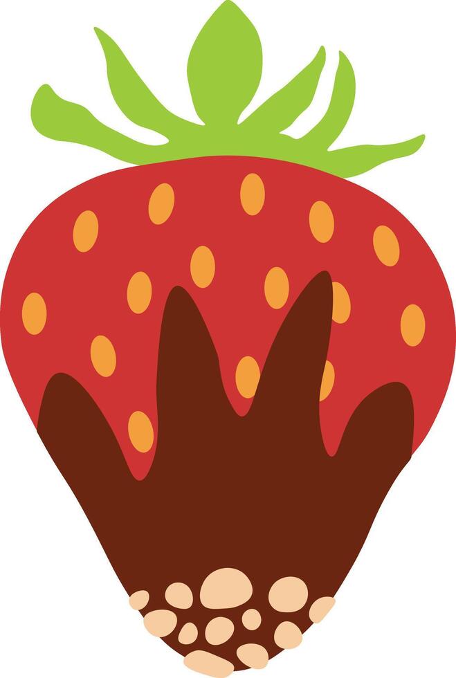 Strawberry Coated Chocolate with Cute Cartoon Style. Isolated Illustration vector
