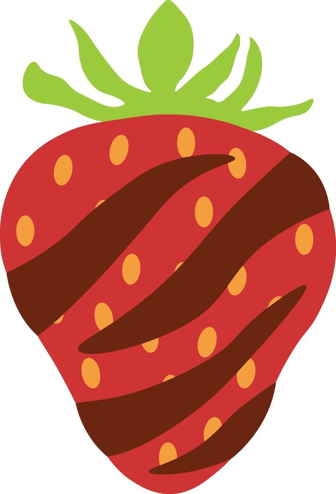 Strawberry Coated Chocolate with Cute Cartoon Style. Isolated Illustration vector