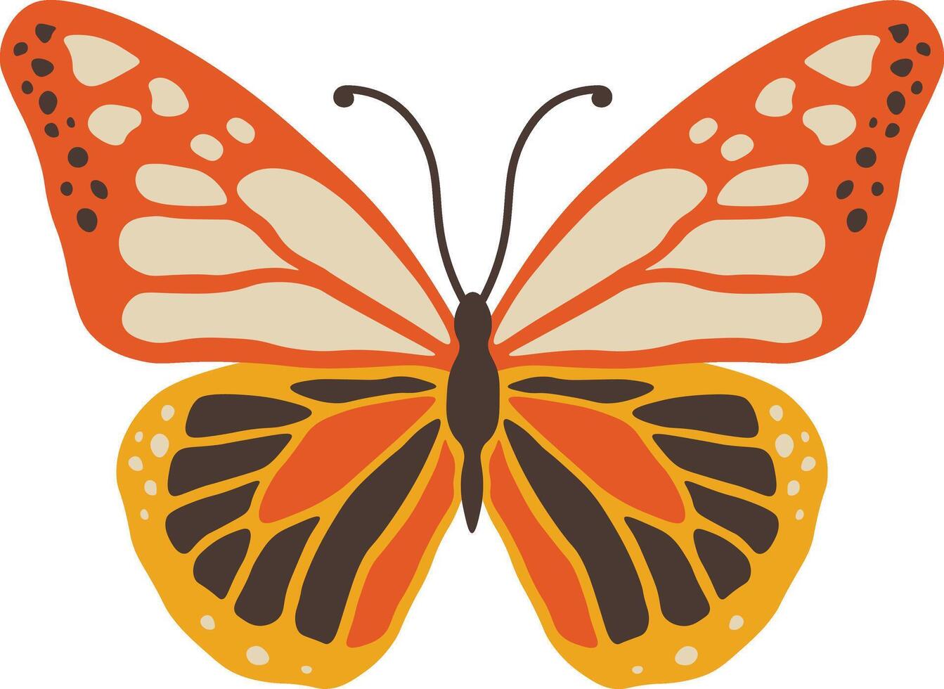 Adorable Butterfly Illustration with Abstract Pattern Design, Beautiful Butterfly Icon. vector