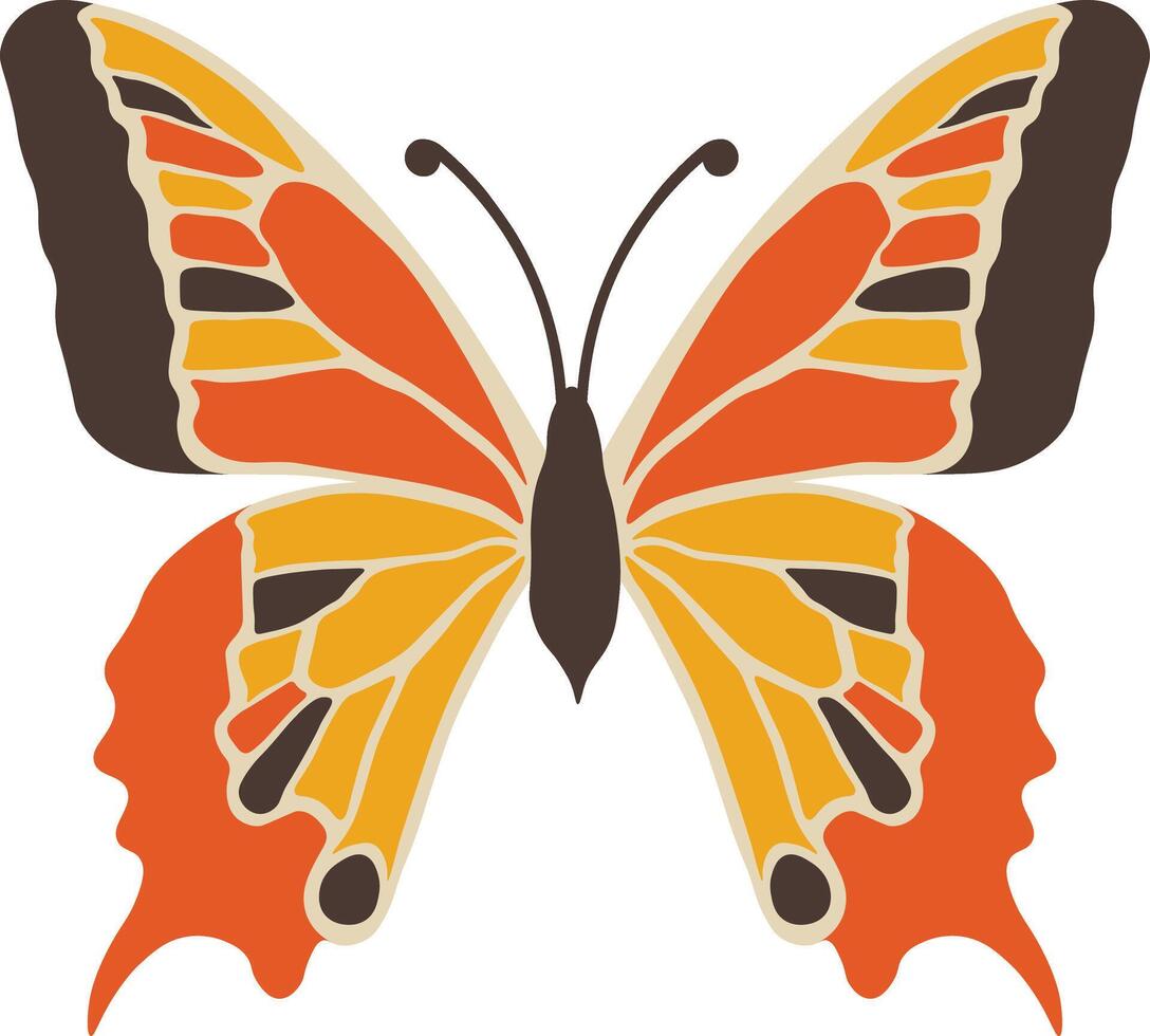 Adorable Butterfly Illustration with Abstract Pattern Design, Beautiful Butterfly Icon. vector