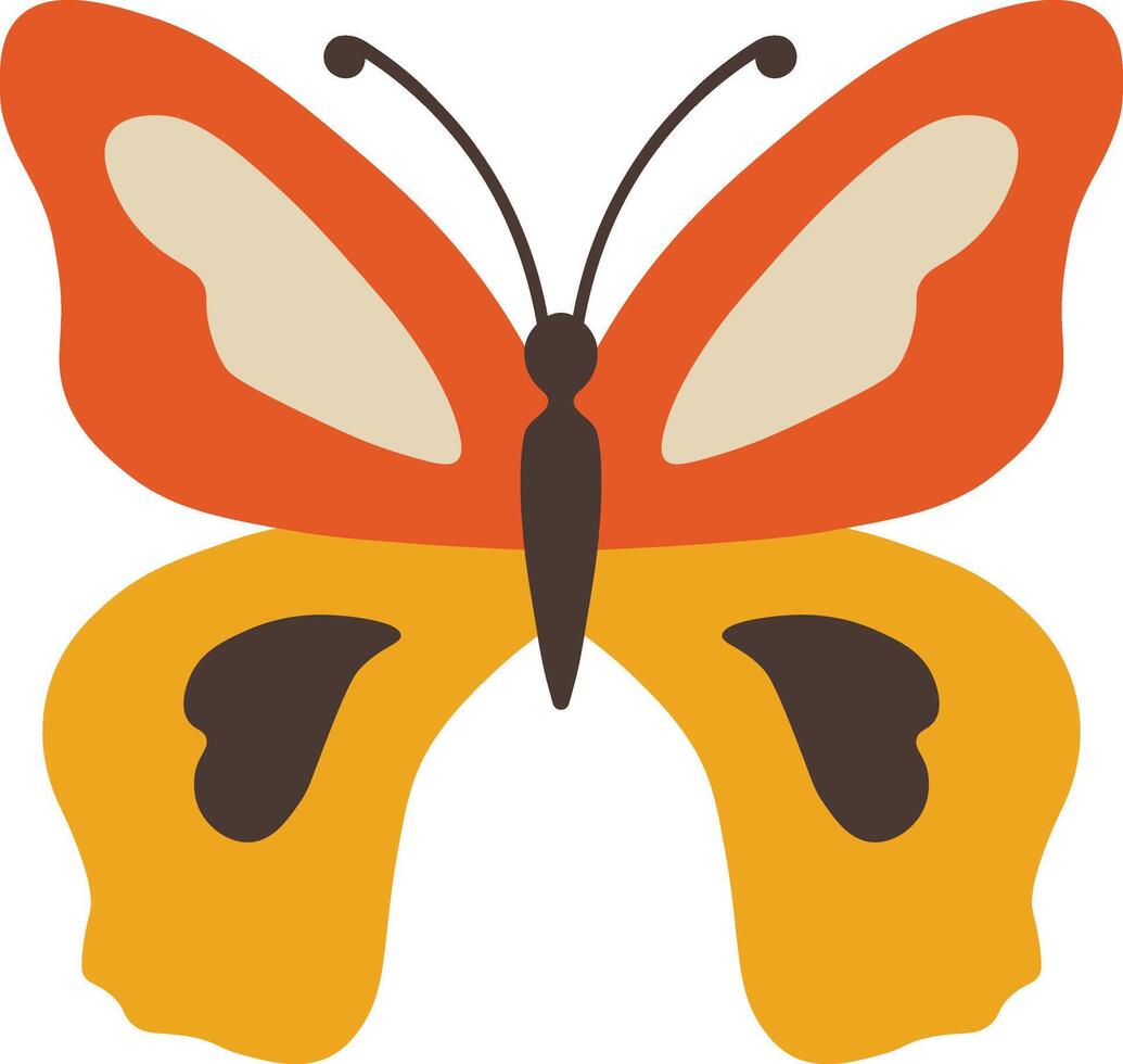 Adorable Butterfly Illustration with Abstract Pattern Design, Beautiful Butterfly Icon. vector