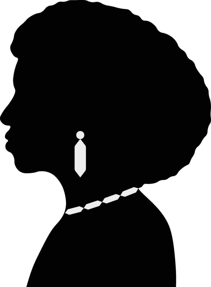 mujer negro historia mes silueta. aislado en blanco antecedentes vector