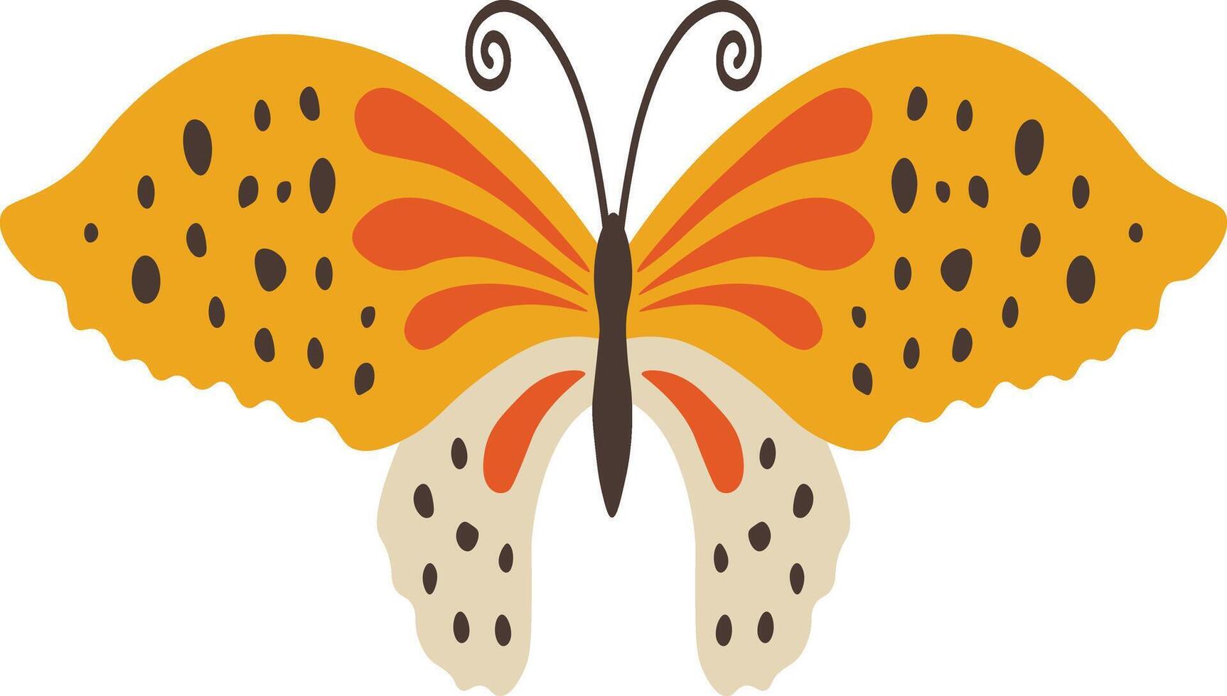 Adorable Butterfly Illustration with Abstract Pattern Design, Beautiful Butterfly Icon. vector