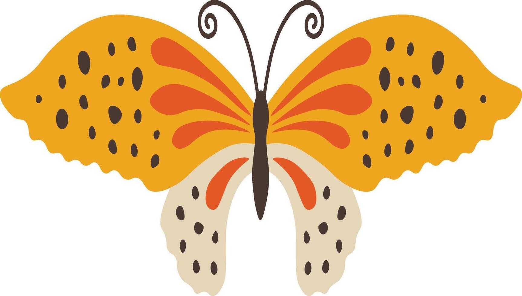 Adorable Butterfly Illustration with Abstract Pattern Design, Beautiful Butterfly Icon. vector