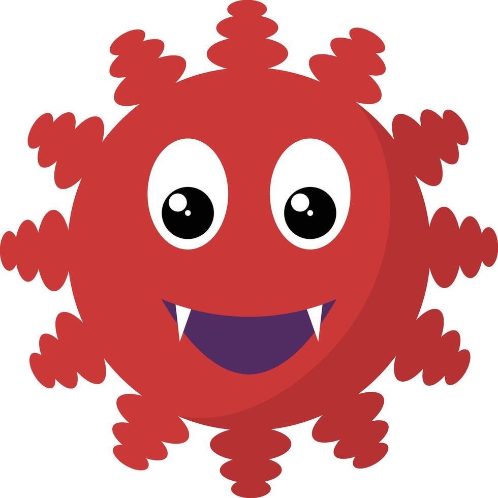 Cute Bacteria and Virus Character Illustration. Isolated on White Background vector