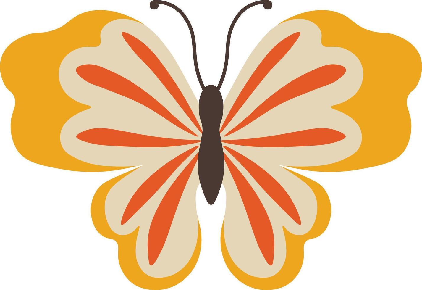 Adorable Butterfly Illustration with Abstract Pattern Design, Beautiful Butterfly Icon. vector