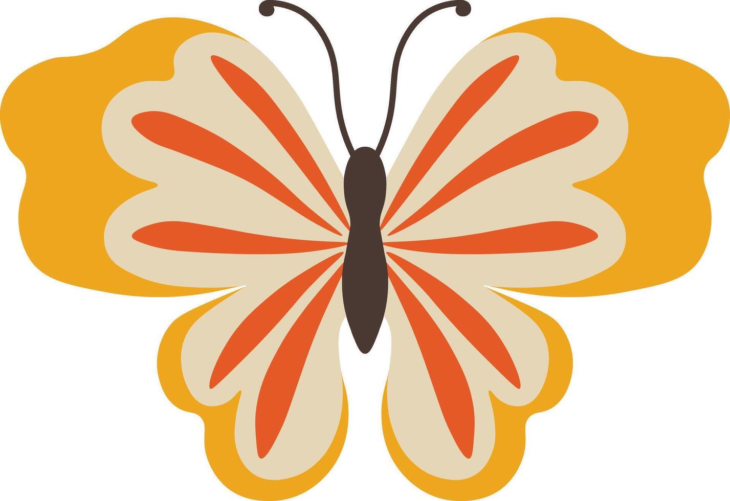 Adorable Butterfly Illustration with Abstract Pattern Design, Beautiful Butterfly Icon. vector