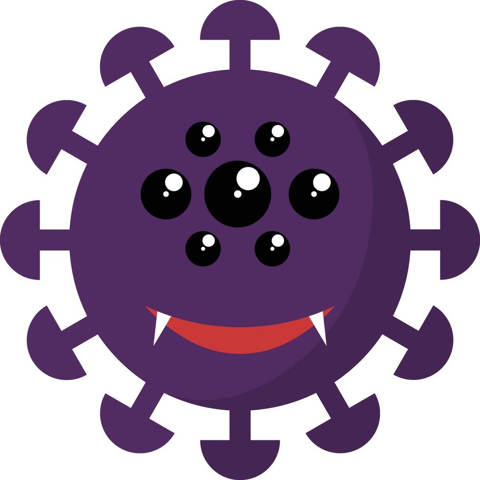 Cute Bacteria and Virus Character Illustration. Isolated on White Background vector