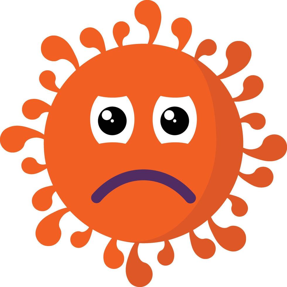 Cute Bacteria and Virus Character Illustration. Isolated on White Background vector