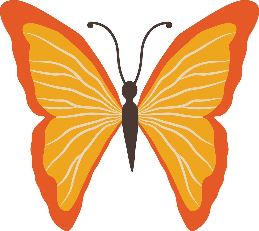 Adorable Butterfly Illustration with Abstract Pattern Design, Beautiful Butterfly Icon. vector