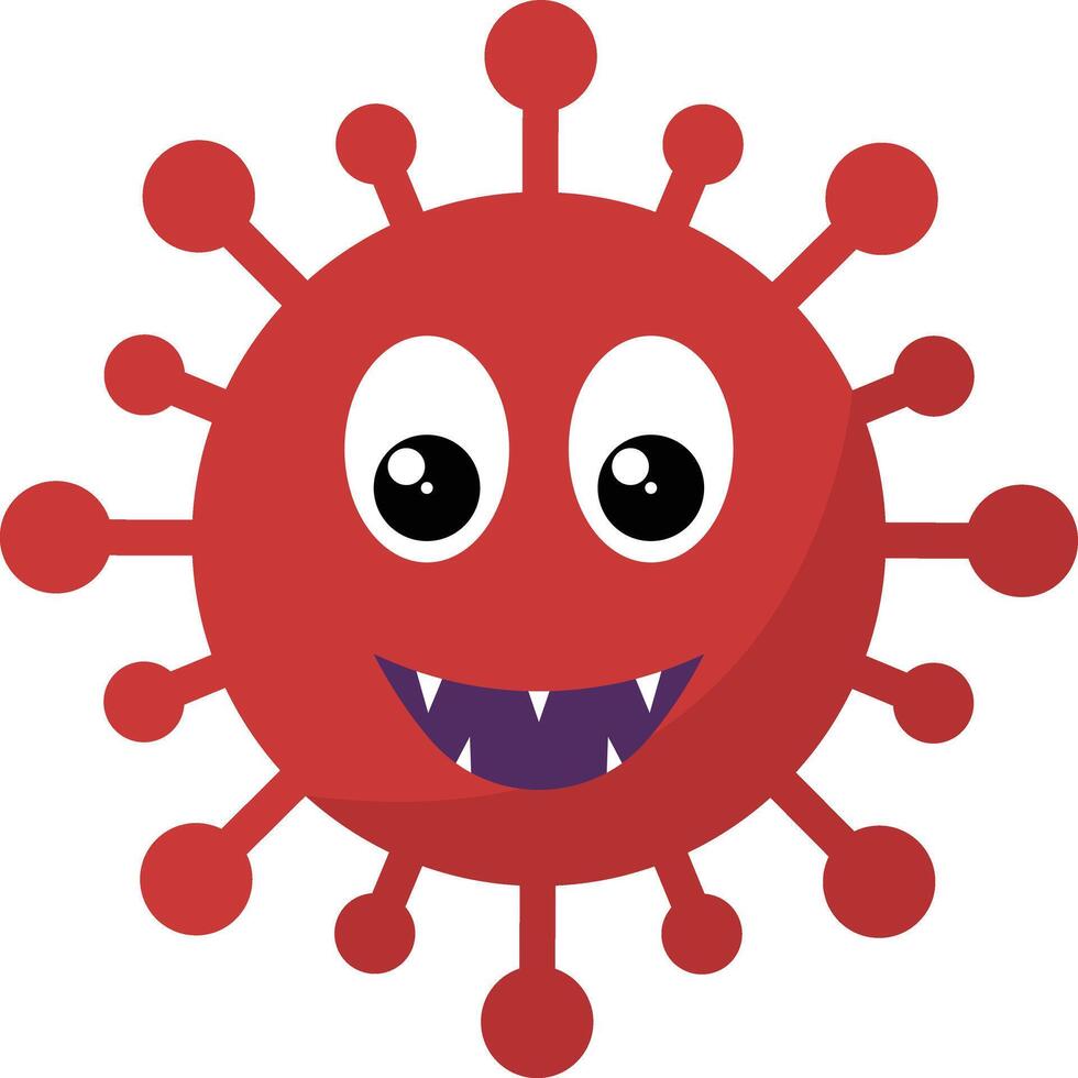 Cute Bacteria and Virus Character Illustration. Isolated on White Background vector