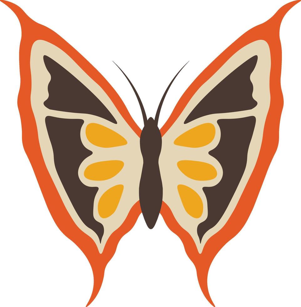 Adorable Butterfly Illustration with Abstract Pattern Design, Beautiful Butterfly Icon. vector