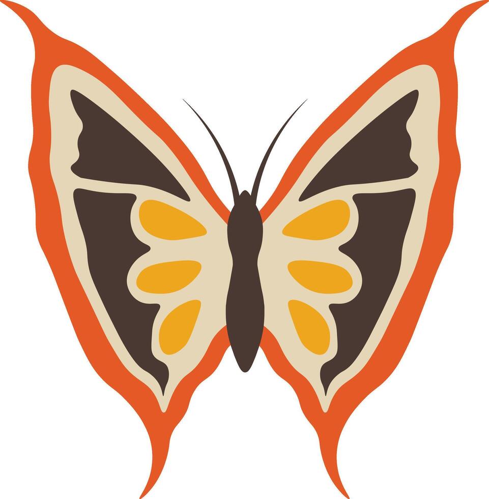 Adorable Butterfly Illustration with Abstract Pattern Design, Beautiful Butterfly Icon. vector