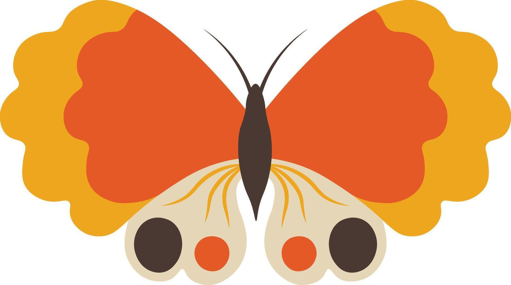 Adorable Butterfly Illustration with Abstract Pattern Design, Beautiful Butterfly Icon. vector