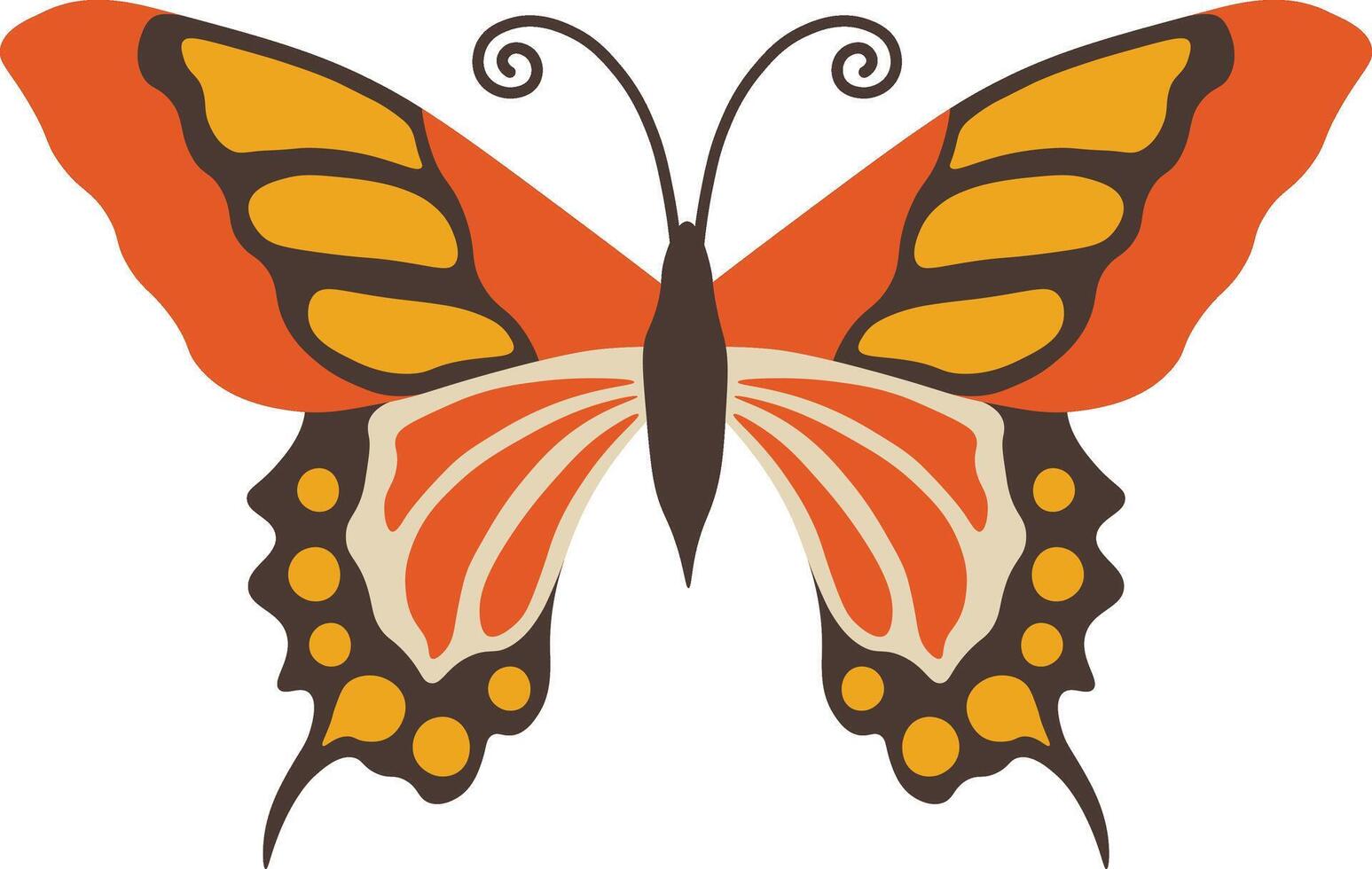 Adorable Butterfly Illustration with Abstract Pattern Design, Beautiful Butterfly Icon. vector