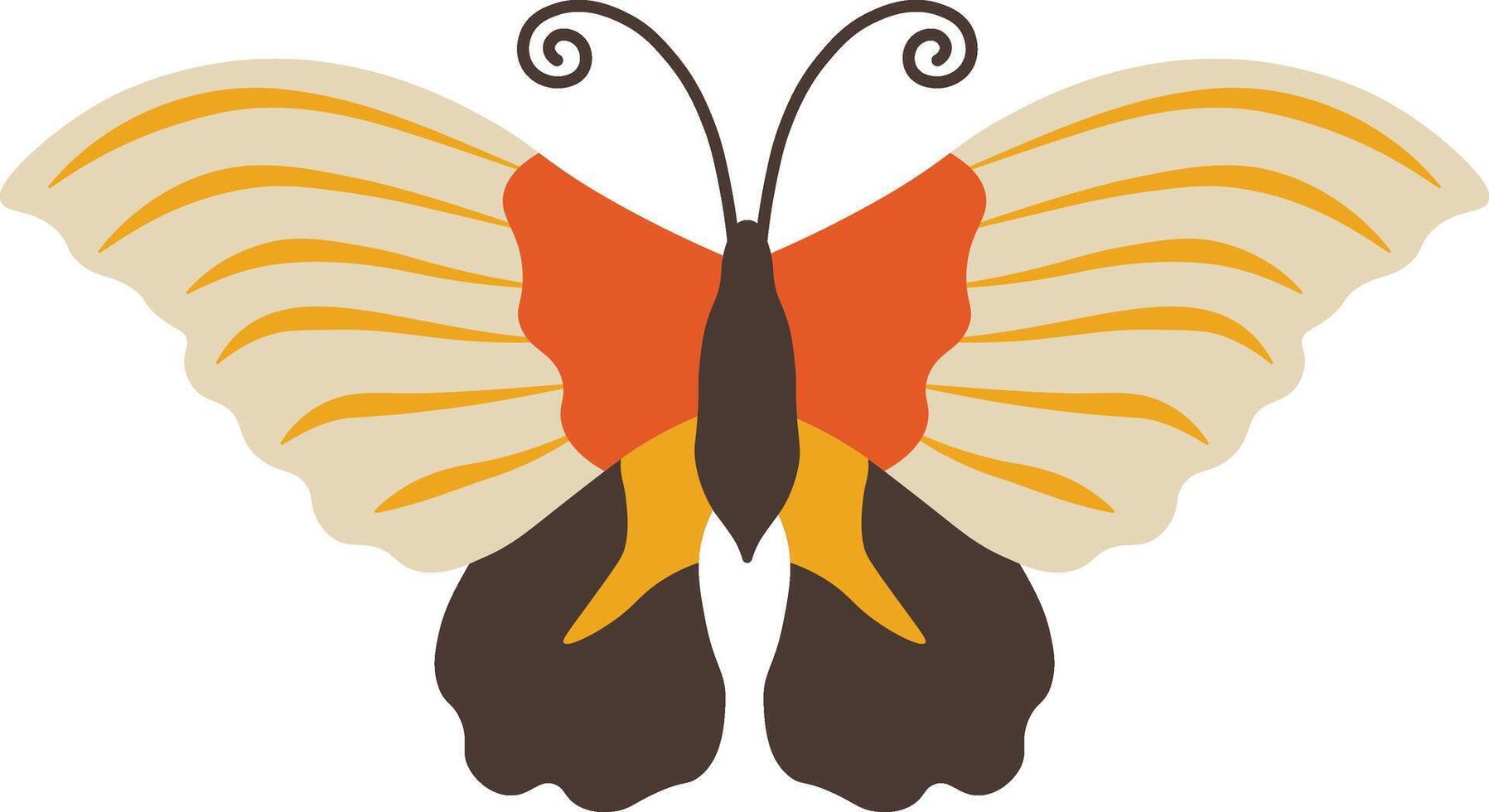 Adorable Butterfly Illustration with Abstract Pattern Design, Beautiful Butterfly Icon. vector