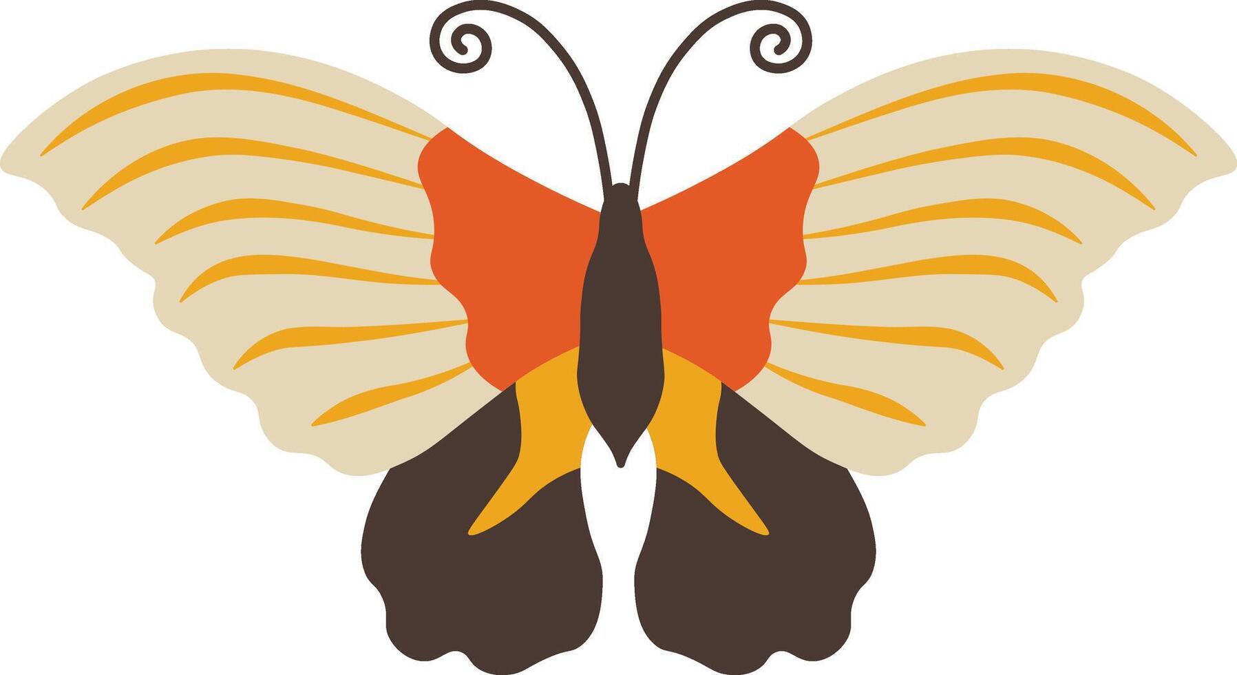 Adorable Butterfly Illustration with Abstract Pattern Design, Beautiful Butterfly Icon. vector