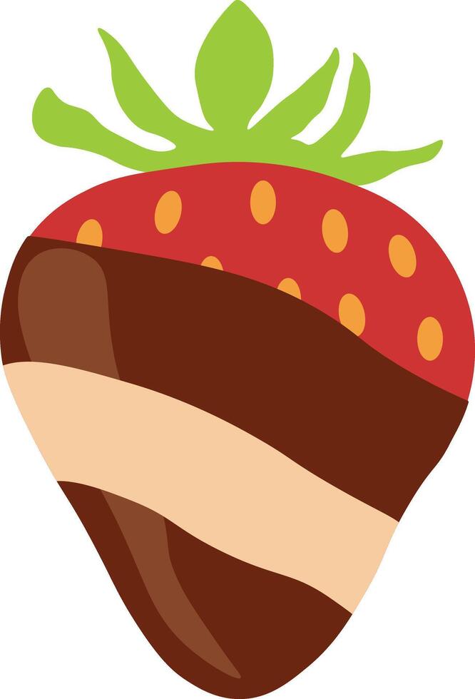 Strawberry Coated Chocolate with Cute Cartoon Style. Isolated Illustration vector