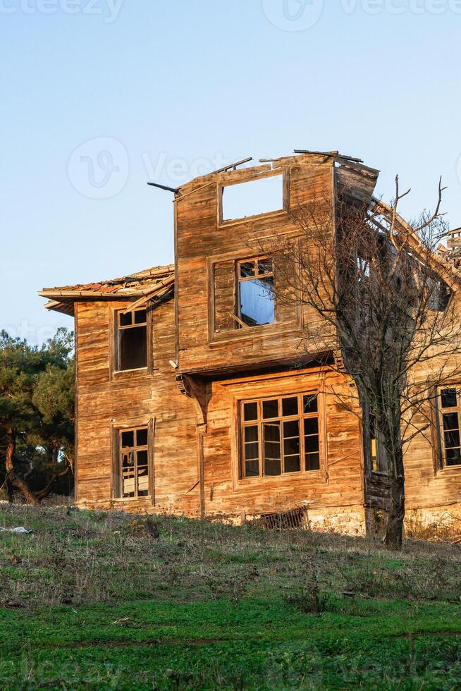 Abandoned Prinkipo Greek Orthodox Orphanage in Buyukada Island - the Adalar district of Istanbul Province, Turkey. photo