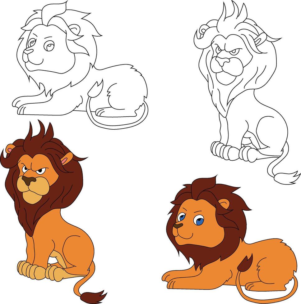 Lion Clipart. Wild Animals clipart collection for lovers of jungles and wildlife. This set will be a perfect addition to your safari and zoo-themed projects. vector