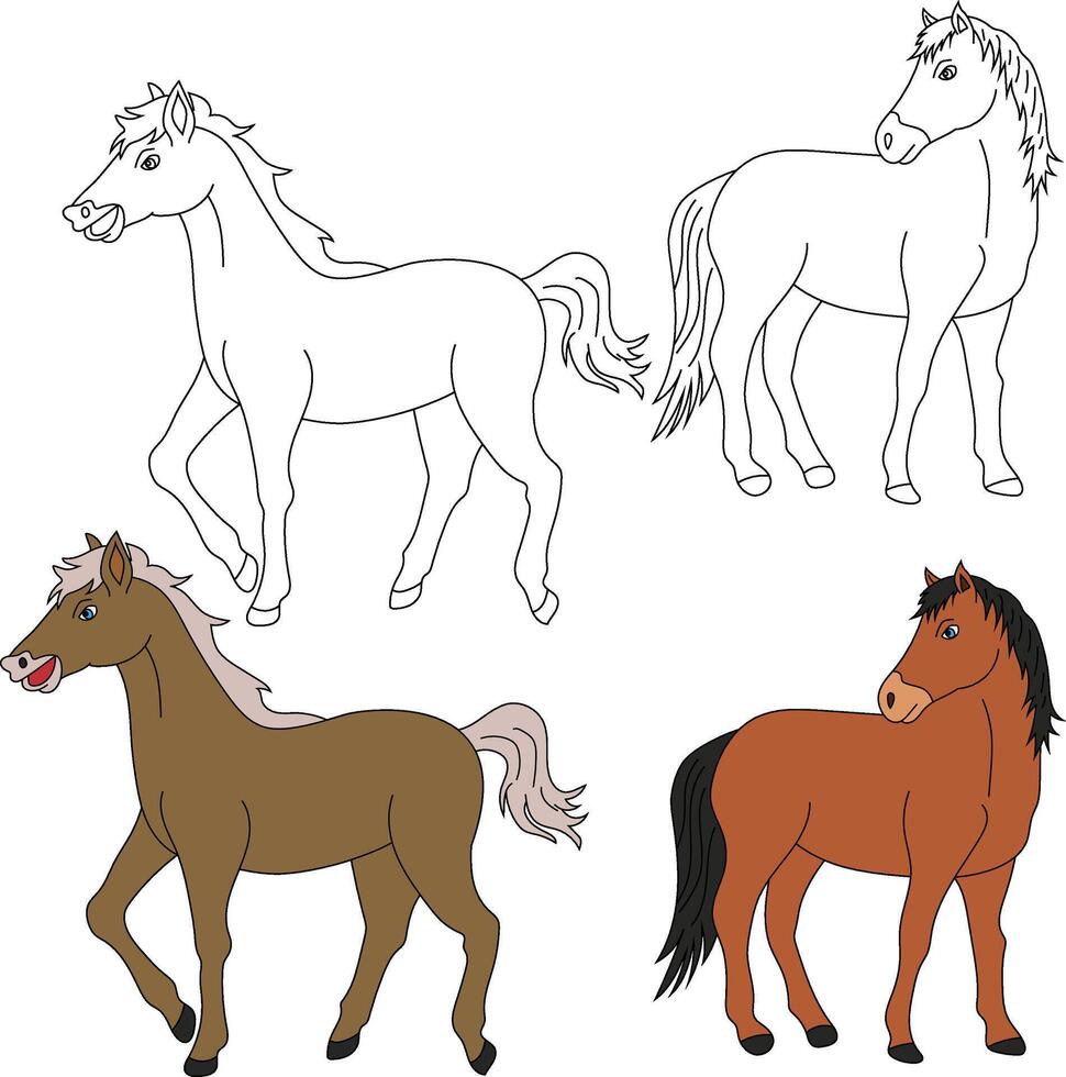 caballo clipart. salvaje animales clipart colección para amantes de selvas y fauna silvestre. esta conjunto será ser un Perfecto adición a tu safari y temática del zoológico proyectos vector