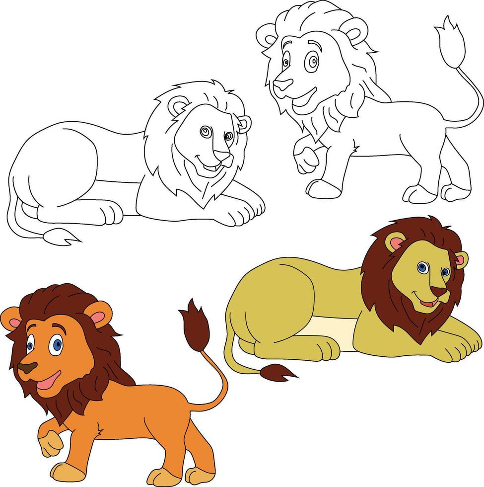 Lion Clipart. Wild Animals clipart collection for lovers of jungles and wildlife. This set will be a perfect addition to your safari and zoo-themed projects. vector