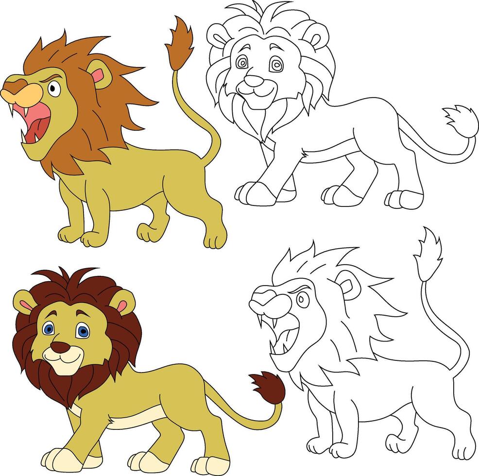 Lion Clipart. Wild Animals clipart collection for lovers of jungles and wildlife. This set will be a perfect addition to your safari and zoo-themed projects. vector