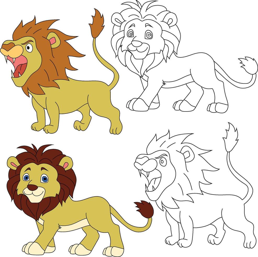 león clipart. salvaje animales clipart colección para amantes de selvas y fauna silvestre. esta conjunto será ser un Perfecto adición a tu safari y temática del zoológico proyectos vector