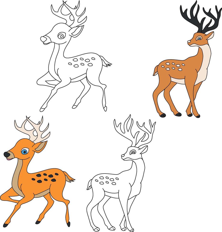 Deer Clipart. Wild Animals clipart collection for lovers of jungles and wildlife. This set will be a perfect addition to your safari and zoo-themed projects. vector