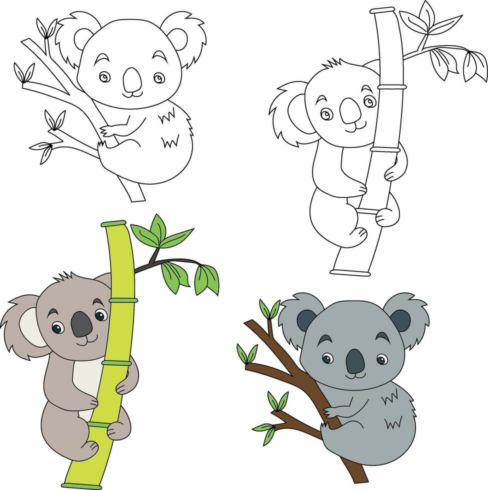 coala clipart. salvaje animales clipart colección para amantes de selvas y fauna silvestre. esta conjunto será ser un Perfecto adición a tu safari y temática del zoológico proyectos vector