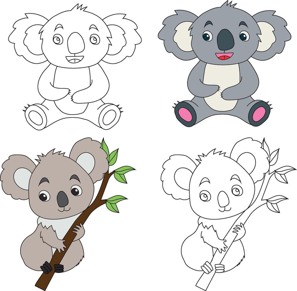 coala clipart. salvaje animales clipart colección para amantes de selvas y fauna silvestre. esta conjunto será ser un Perfecto adición a tu safari y temática del zoológico proyectos vector