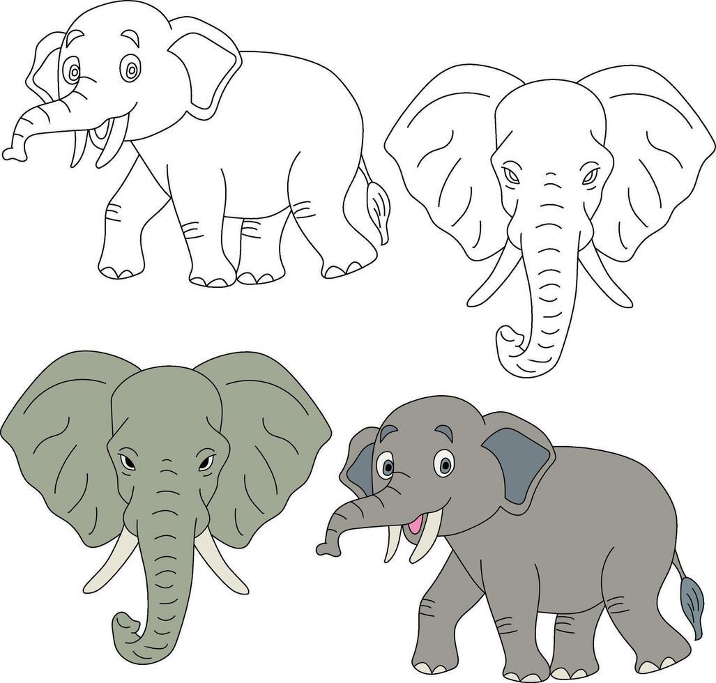 elefante clipart. salvaje animales clipart colección para amantes de selvas y fauna silvestre. esta conjunto será ser un Perfecto adición a tu safari y temática del zoológico proyectos vector