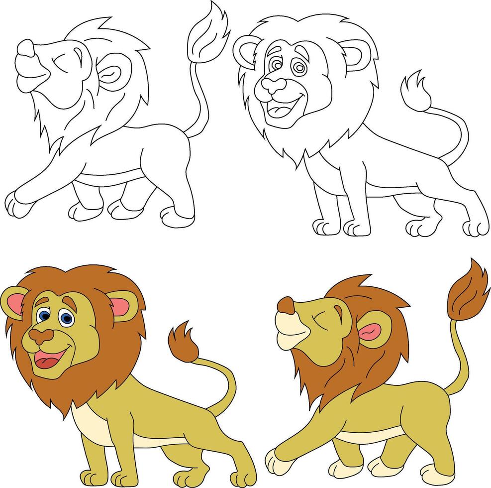 león clipart. salvaje animales clipart colección para amantes de selvas y fauna silvestre. esta conjunto será ser un Perfecto adición a tu safari y temática del zoológico proyectos vector