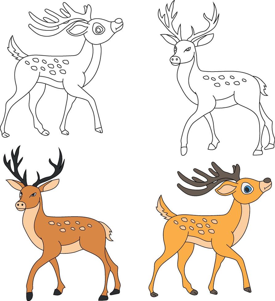 Deer Clipart. Wild Animals clipart collection for lovers of jungles and wildlife. This set will be a perfect addition to your safari and zoo-themed projects. vector