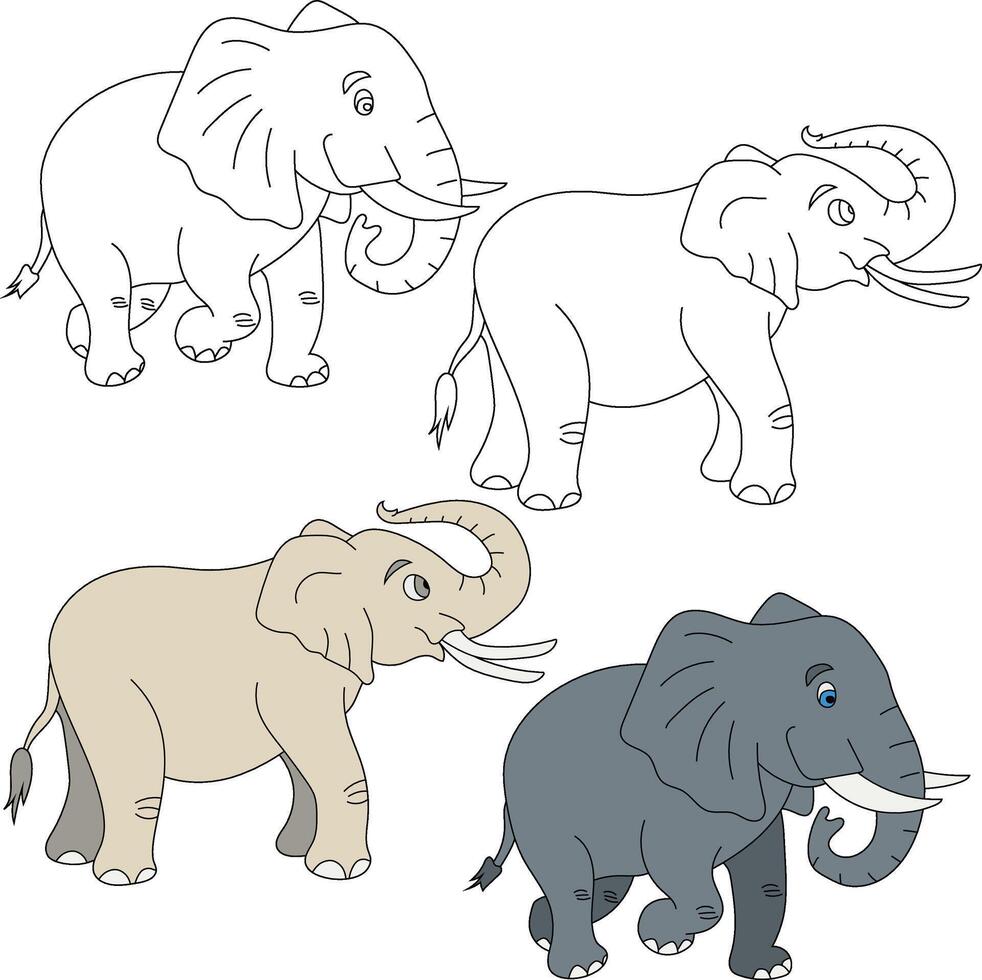 elefante clipart. salvaje animales clipart colección para amantes de selvas y fauna silvestre. esta conjunto será ser un Perfecto adición a tu safari y temática del zoológico proyectos vector