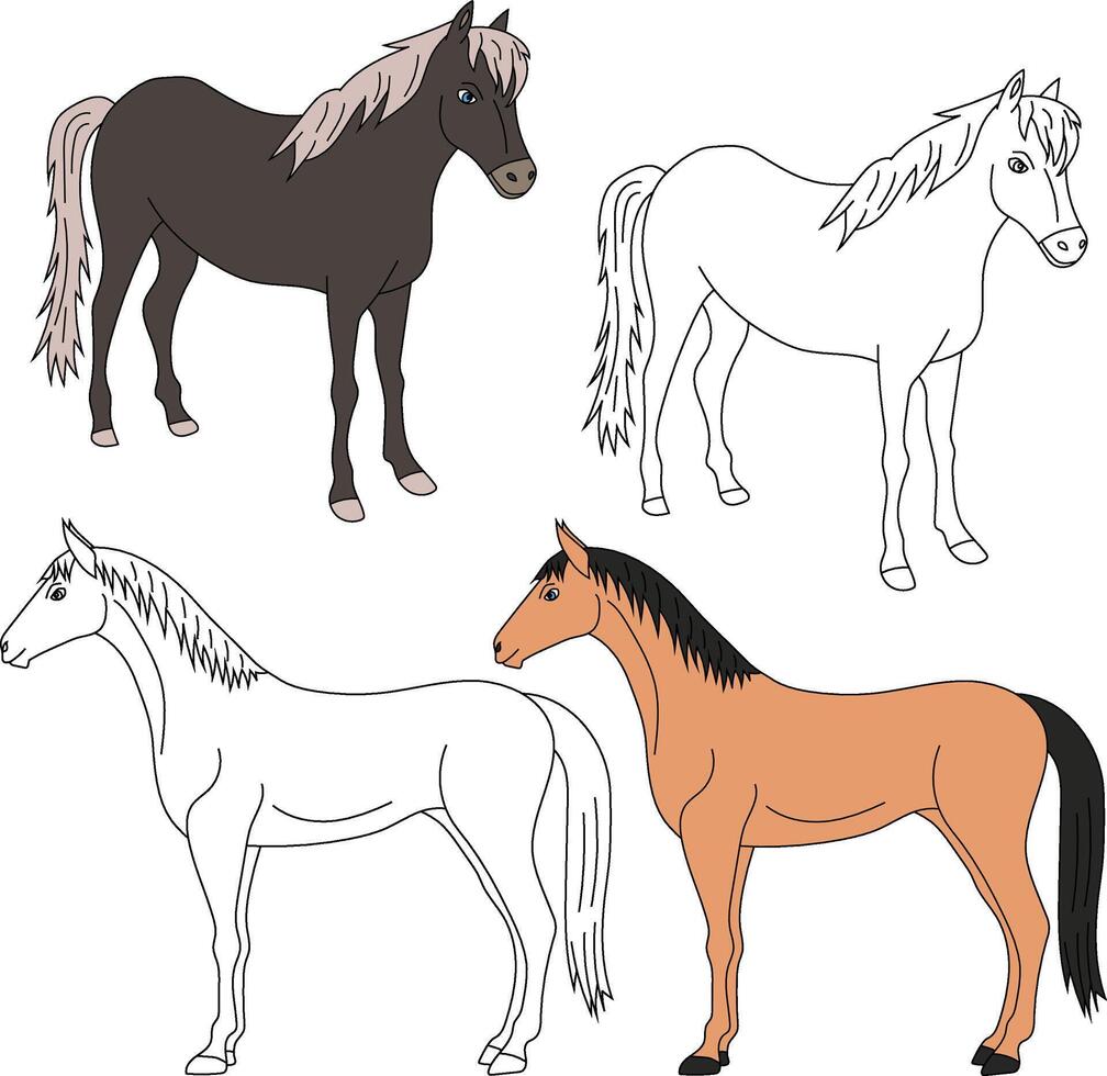 caballo clipart. salvaje animales clipart colección para amantes de selvas y fauna silvestre. esta conjunto será ser un Perfecto adición a tu safari y temática del zoológico proyectos vector