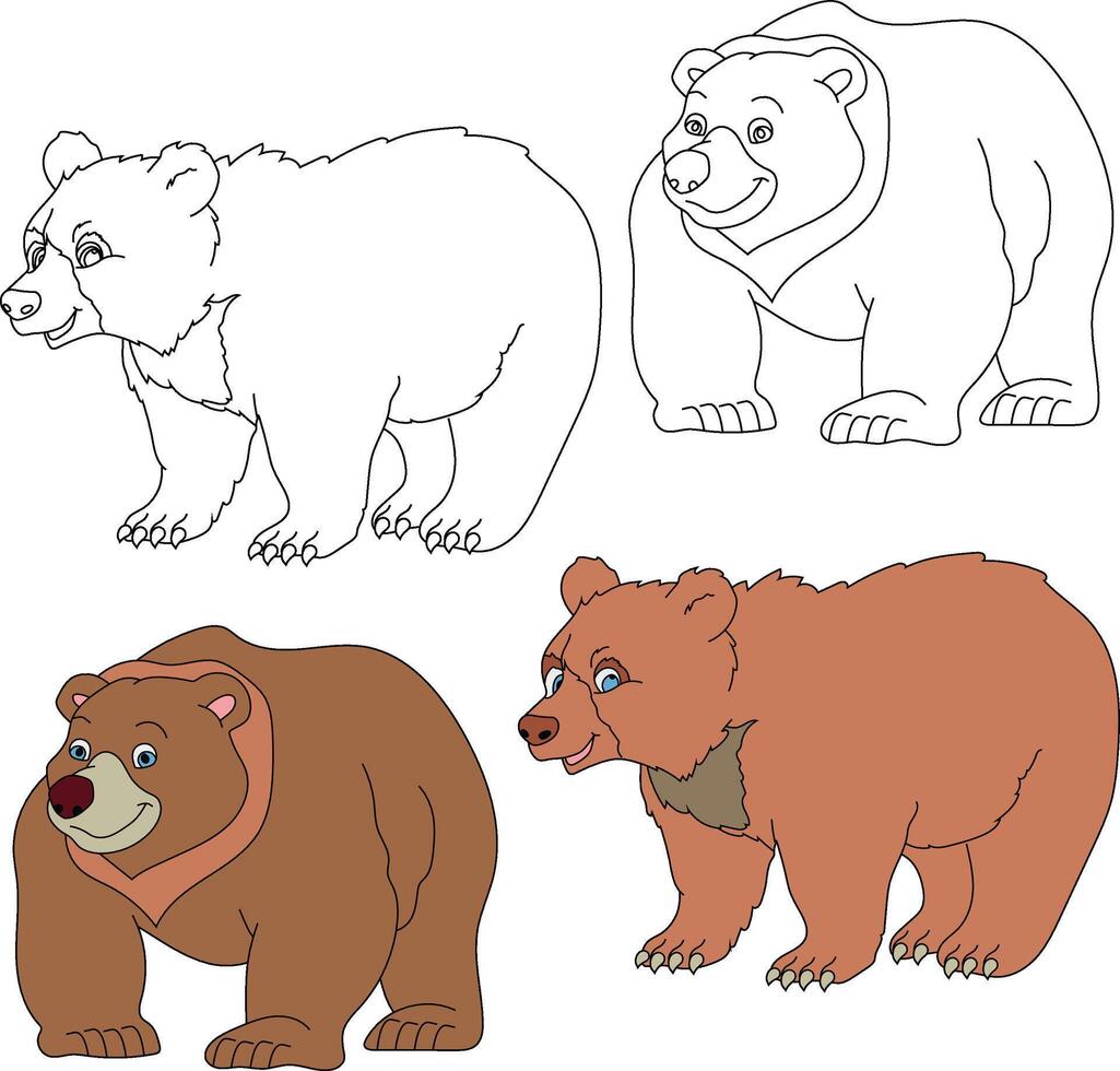 oso clipart. salvaje animales clipart colección para amantes de selvas y fauna silvestre. esta conjunto será ser un Perfecto adición a tu safari y temática del zoológico proyectos vector