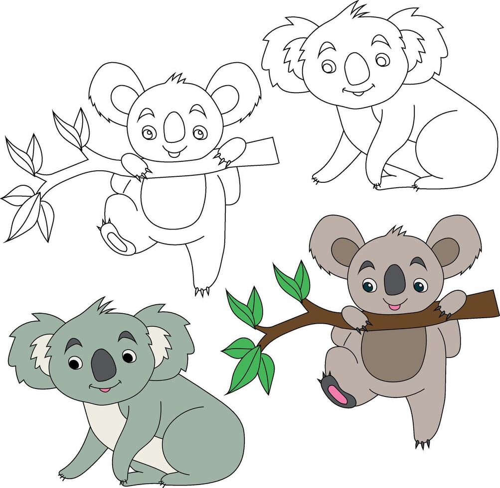 Koala Clipart. Wild Animals clipart collection for lovers of jungles and wildlife. This set will be a perfect addition to your safari and zoo-themed projects. vector